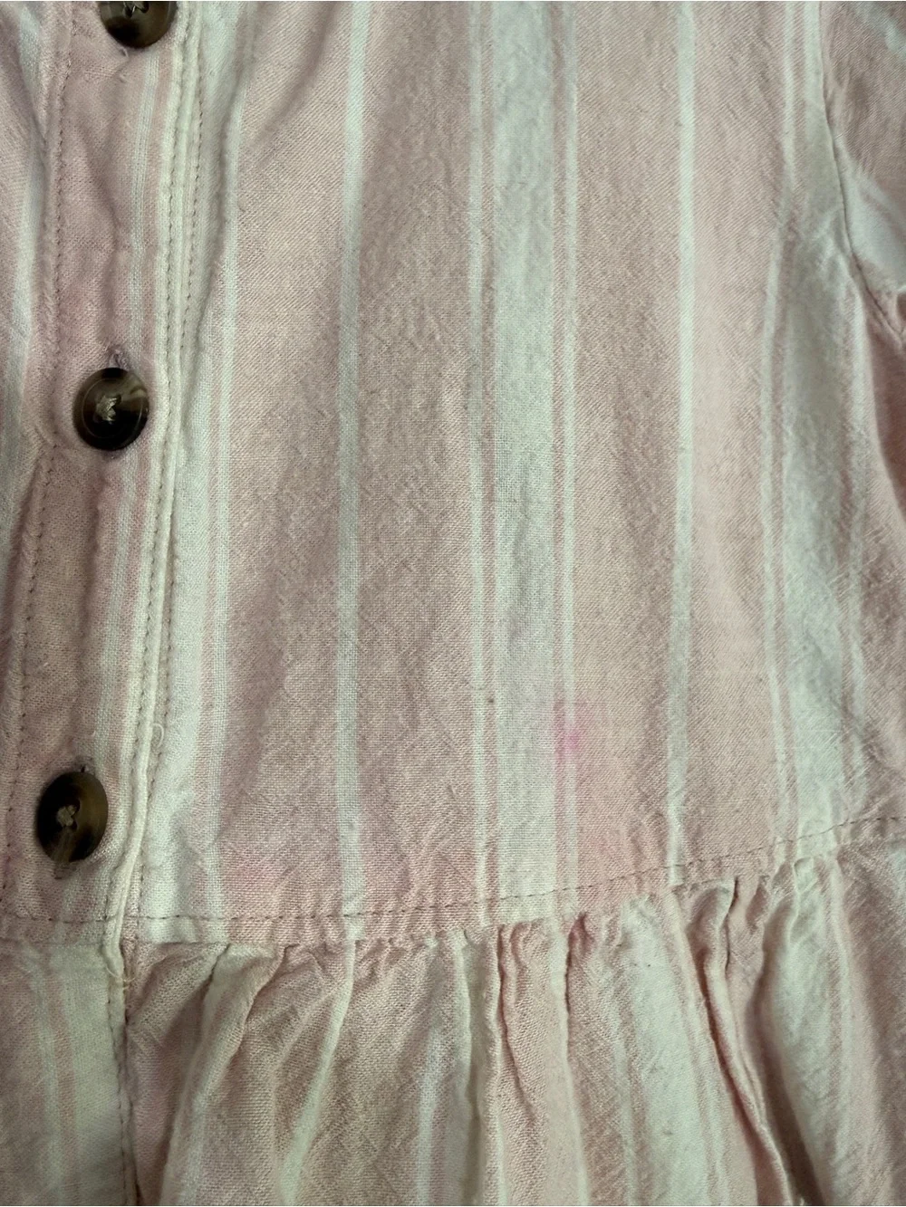 Old Navy Light Pink Striped Button-Front Girls' Casual Dress